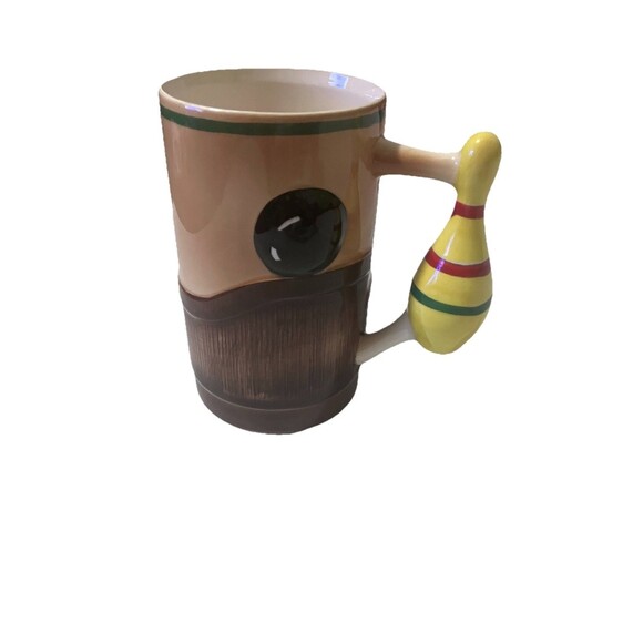 Vintage Napco 3D Bowling Cup Mug 1961 Bowling Pin Handle Cleveland Ohio 6" Tall - Picture 6 of 10